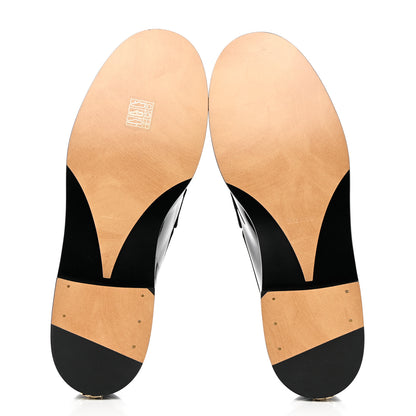 Chanel Shiny Calfskin Logo Loafers 42 Black 5 of 9