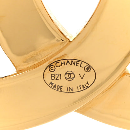 Chanel Metal Paris Button CC Large Brooch Gold 4 of 5