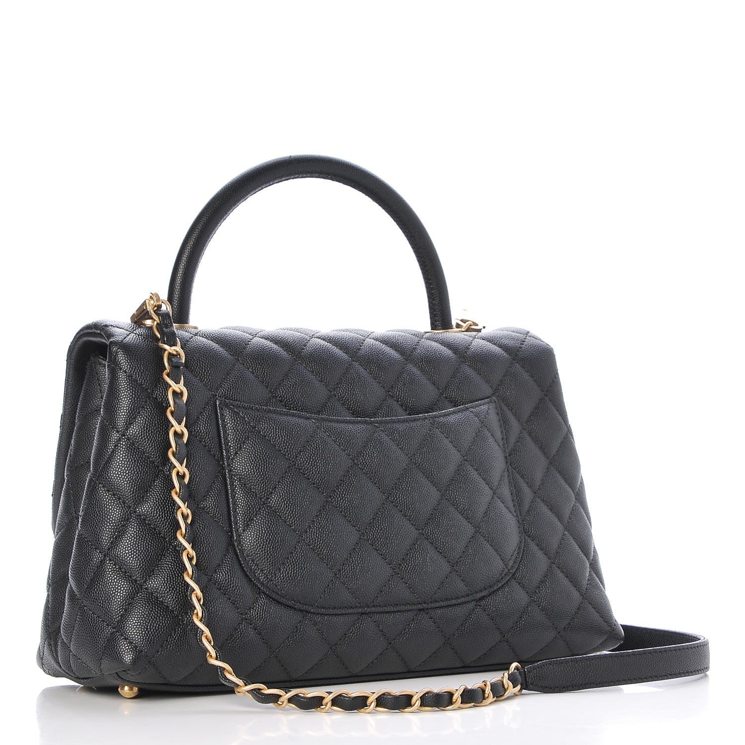 Chanel Caviar Quilted Small Coco Handle Flap Black 4 of 8