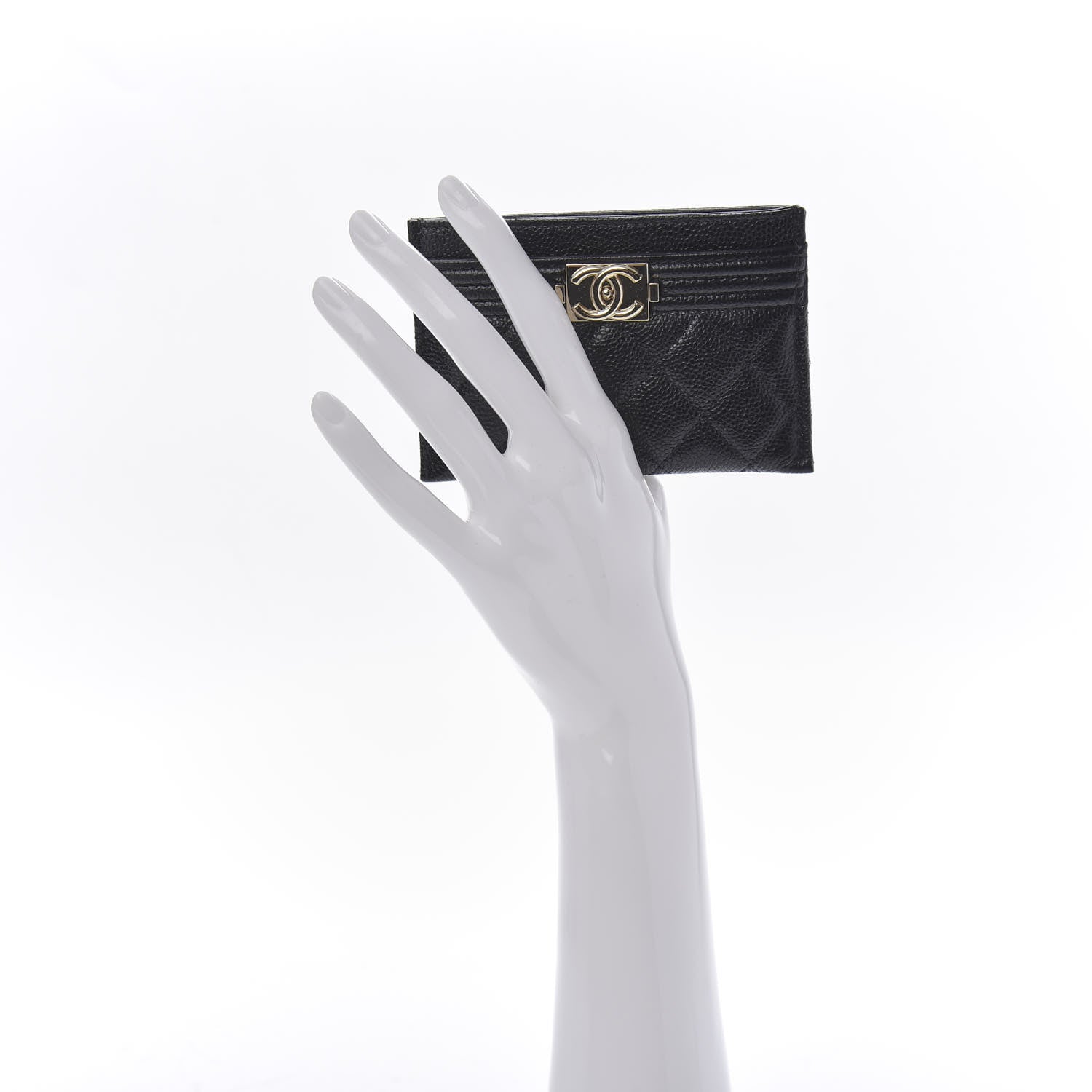 Chanel Caviar Quilted Boy Card Holder Black 2 of 10