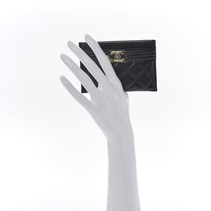 Chanel Caviar Quilted Boy Card Holder Black 2 of 10
