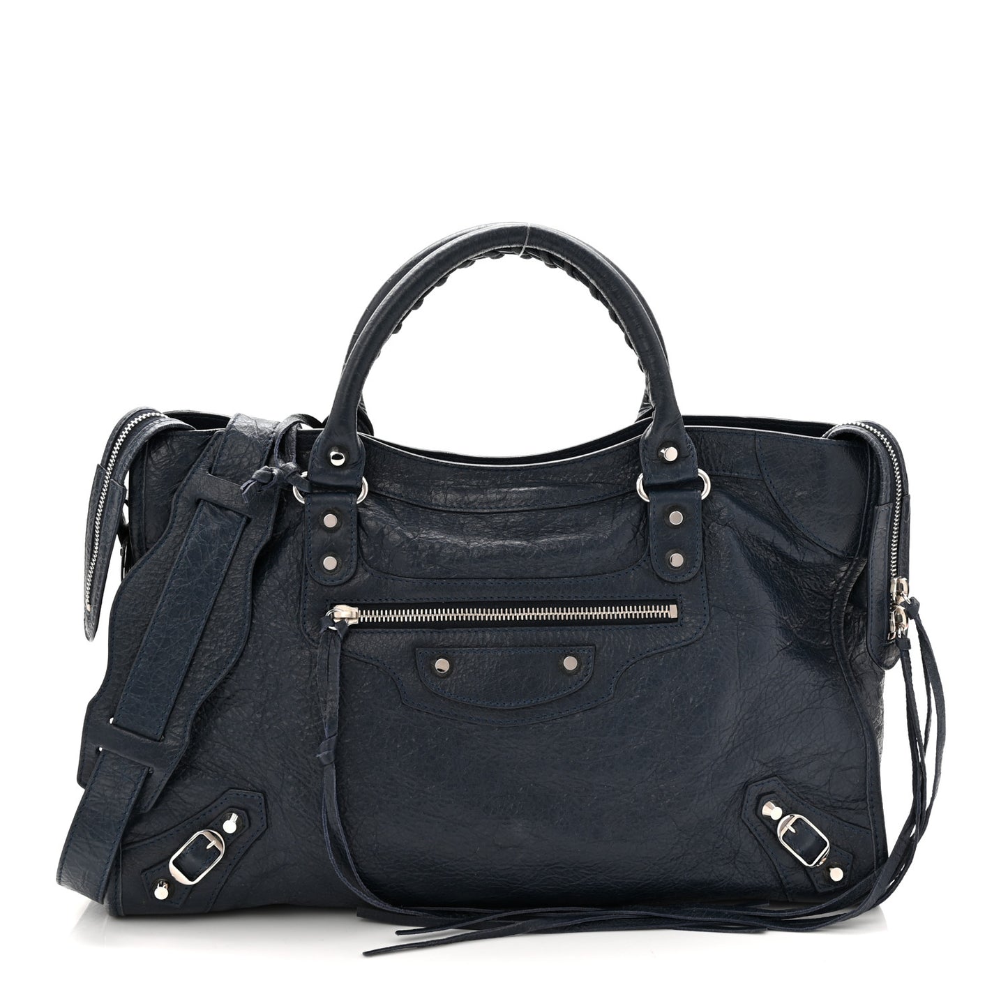 Agneau Classic Silver Hardware City Bleu Obscur