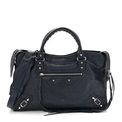 Balenciaga Agneau Classic Silver Hardware City Bleu Obscur 1 of 11