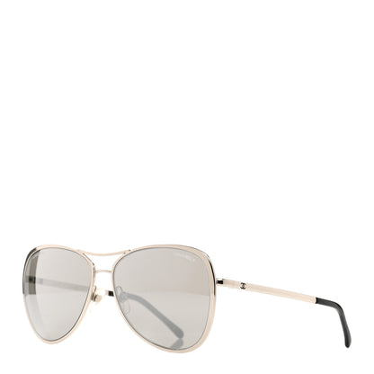 Chanel Mirrored Pilot Summer Sunglasses 4223 Silver 1 of 6