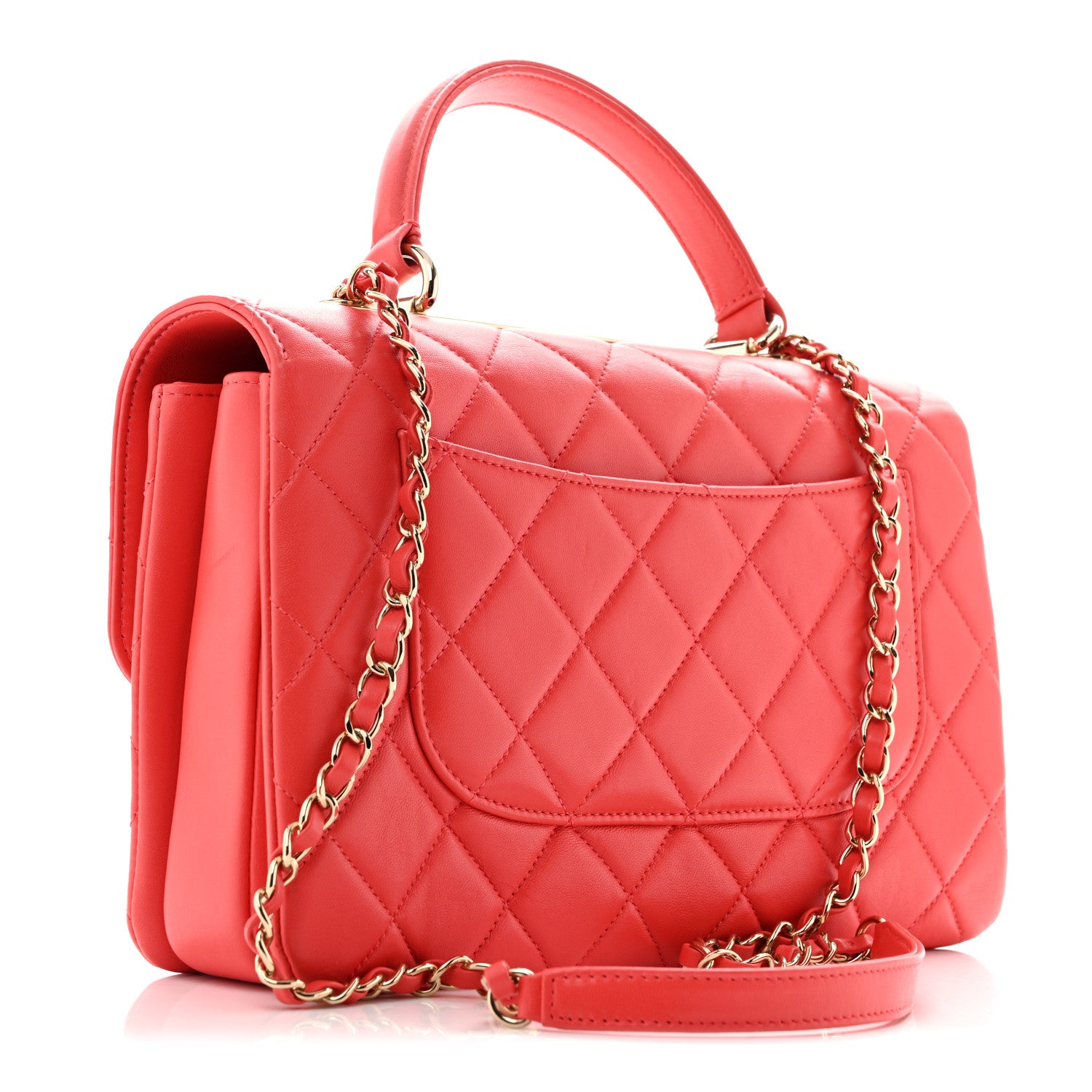 Chanel Lambskin Quilted Medium Trendy CC Flap Dual Handle Bag Coral 3 of 13