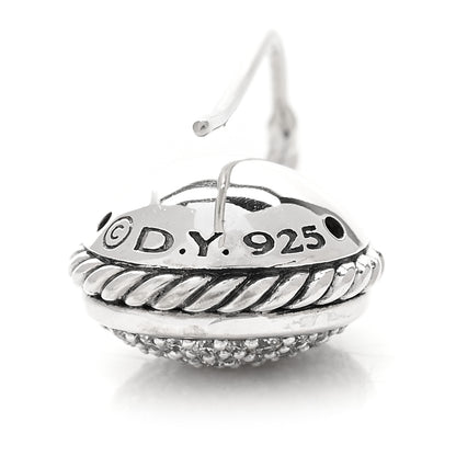 David Yurman Sterling Silver Pave Diamond Drop Earrings 4 of 4