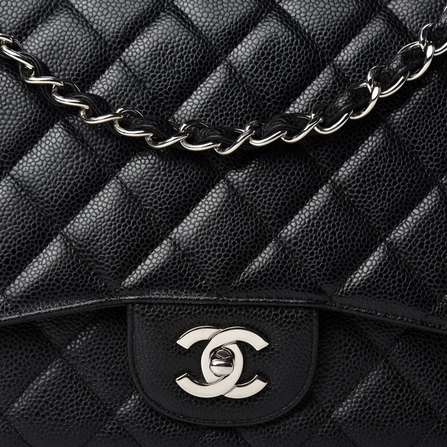 Caviar Quilted Jumbo Single Flap Black