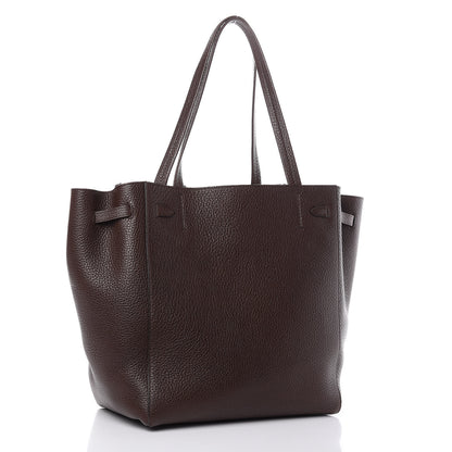 Celine Shiny Grained Calfskin Medium Belt Cabas Phantom Brown 3 of 12