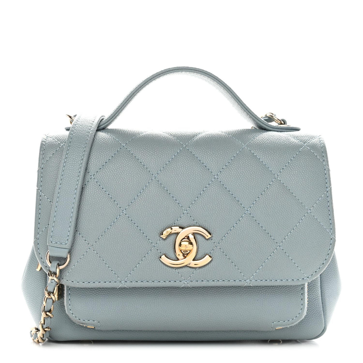 Chanel Caviar Quilted Small Business Affinity Flap Light Blue 3 of 28