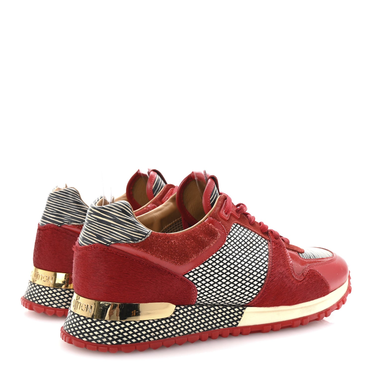 Louis Vuitton Epi Calf Hair Calfskin Run Away Sneakers 36.5 Rouge 5 of 9