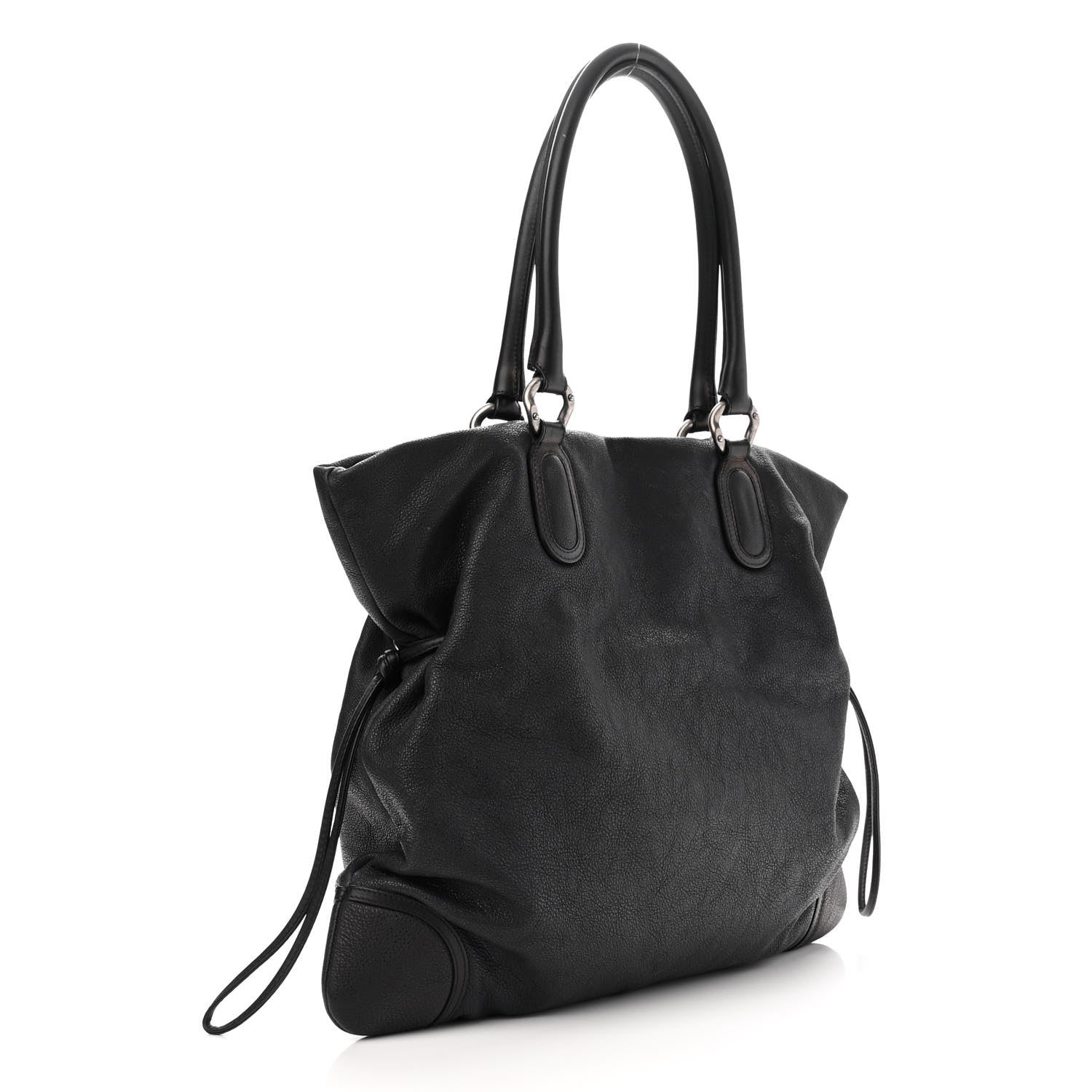 Chanel Washed Calfskin Drawstring Tote Black 3 of 22