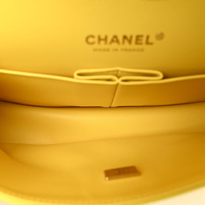 Chanel Caviar Quilted Medium Double Flap Yellow 5 of 10