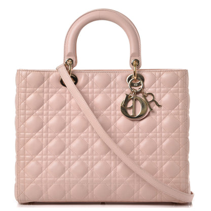 Christian Dior Lambskin Cannage Large Lady Dior Light Pink 1 of 13