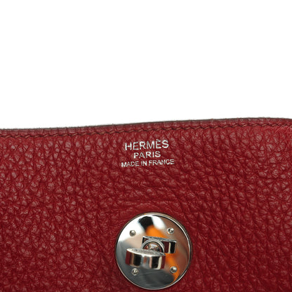 Hermes Taurillon Clemence Lindy 30 Rouge 6 of 7