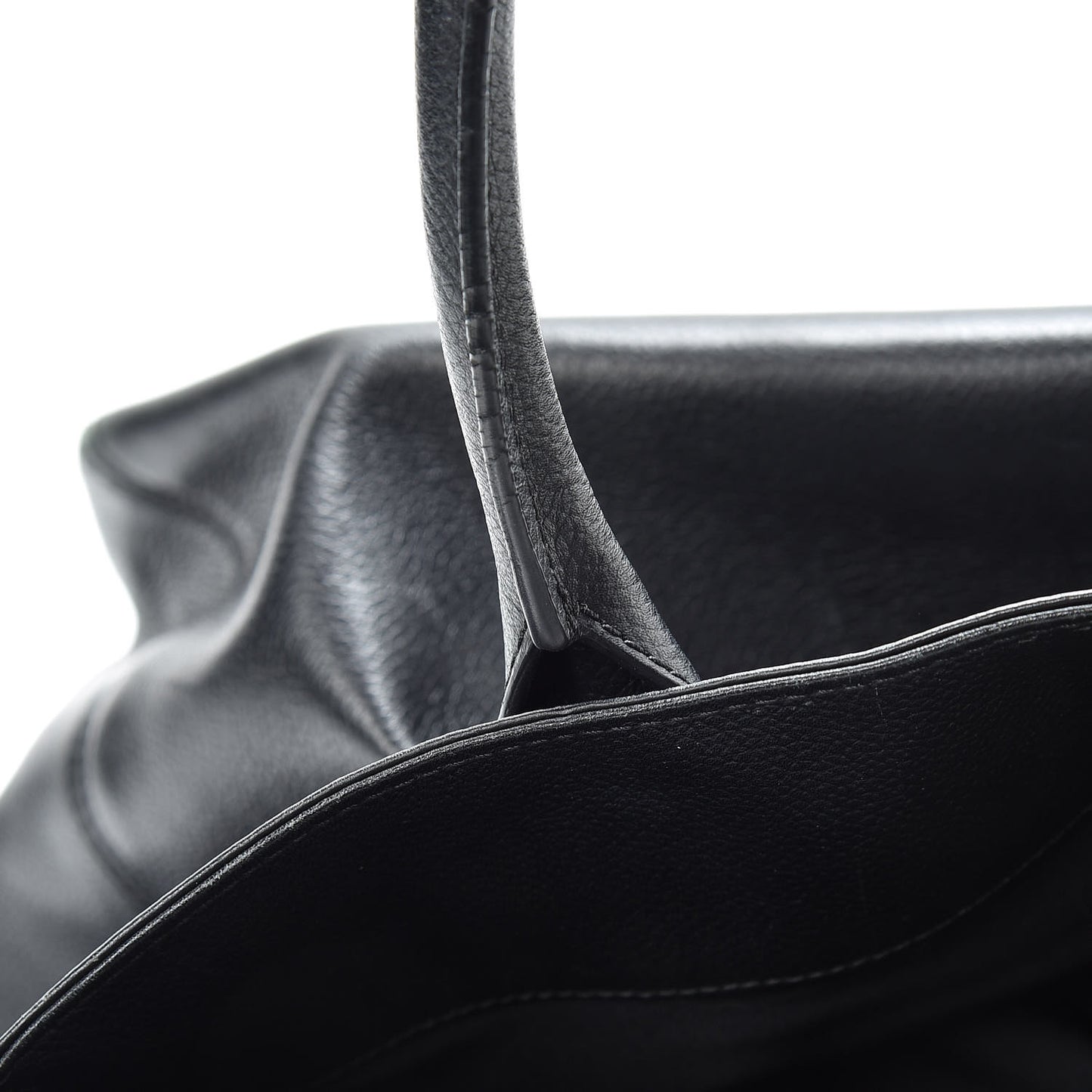 Calfskin Tall Cerf Tote Black