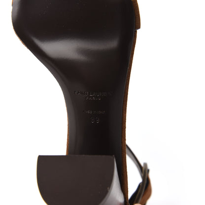 Saint Laurent Suede Otterproof LouLou 105 Buckle Sandals 39 Land 6 of 9