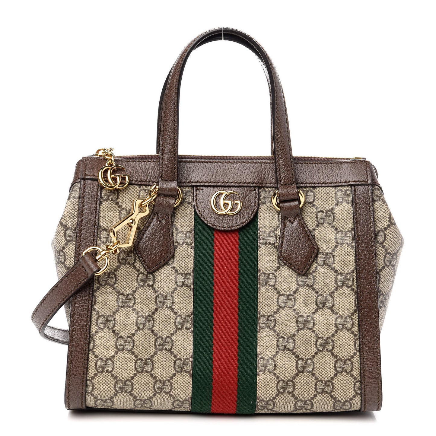 GG Supreme Monogram Small Ophidia Tote Bag Brown