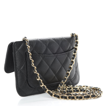 Chanel Caviar Fabric Quilted Foldable Tote With Chain Black Multicolor 5 of 18