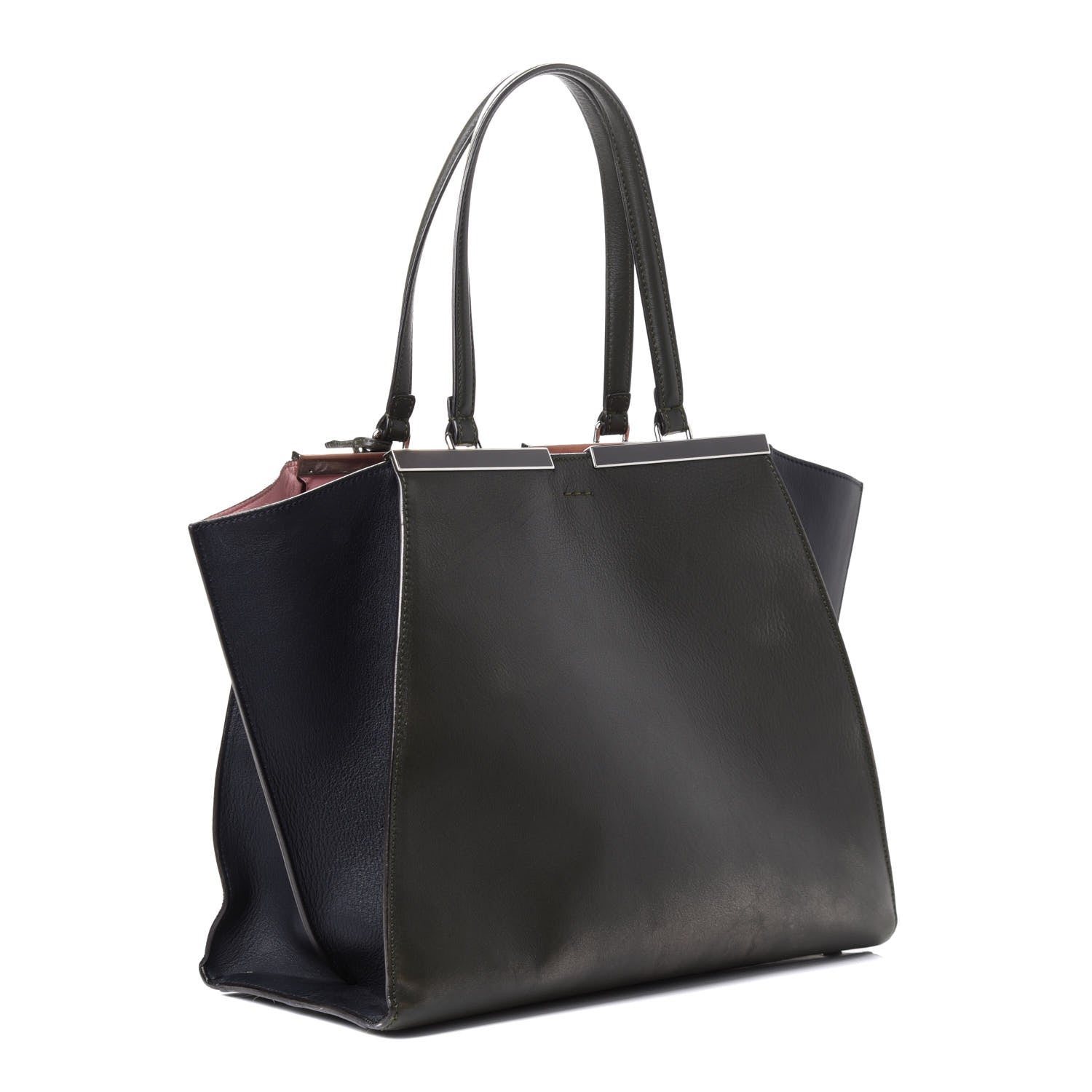 Fendi Vitello Large 3Jours Tote Verde Prato Blue Notte 2 of 4