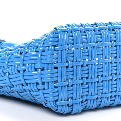 Balenciaga Varnished Faux Calfskin Braided XS Bistro Basket Blue 8 of 9