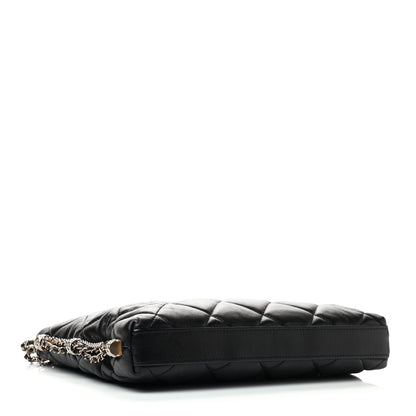 Chanel Lambskin Quilted Crush on Chains Hobo Black 5 of 10