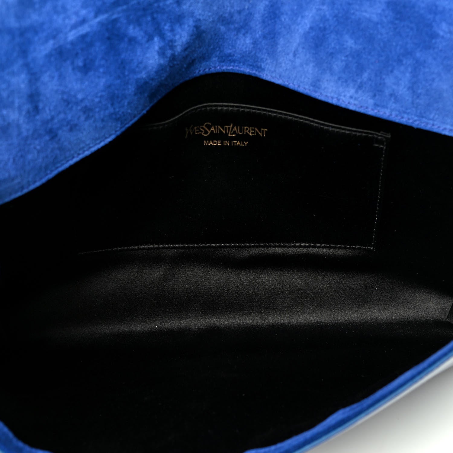 Saint Laurent Patent Calfskin Monogram Large Belle De Jour Clutch Royal Blue 4 of 4