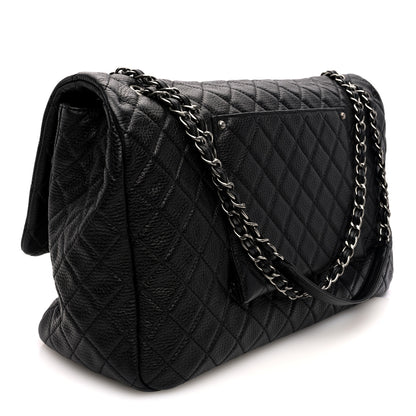 Chanel Grained Calfskin Quilted XXL Travel Flap Bag Black 3 of 9
