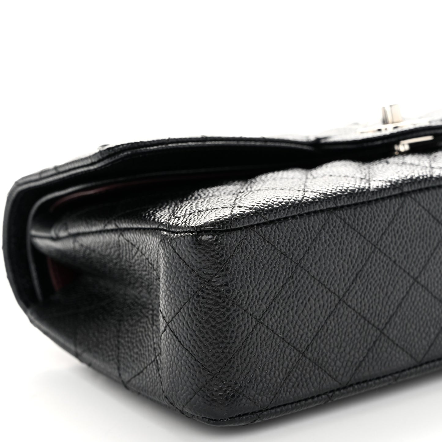 Caviar Quilted Medium Double Flap Black