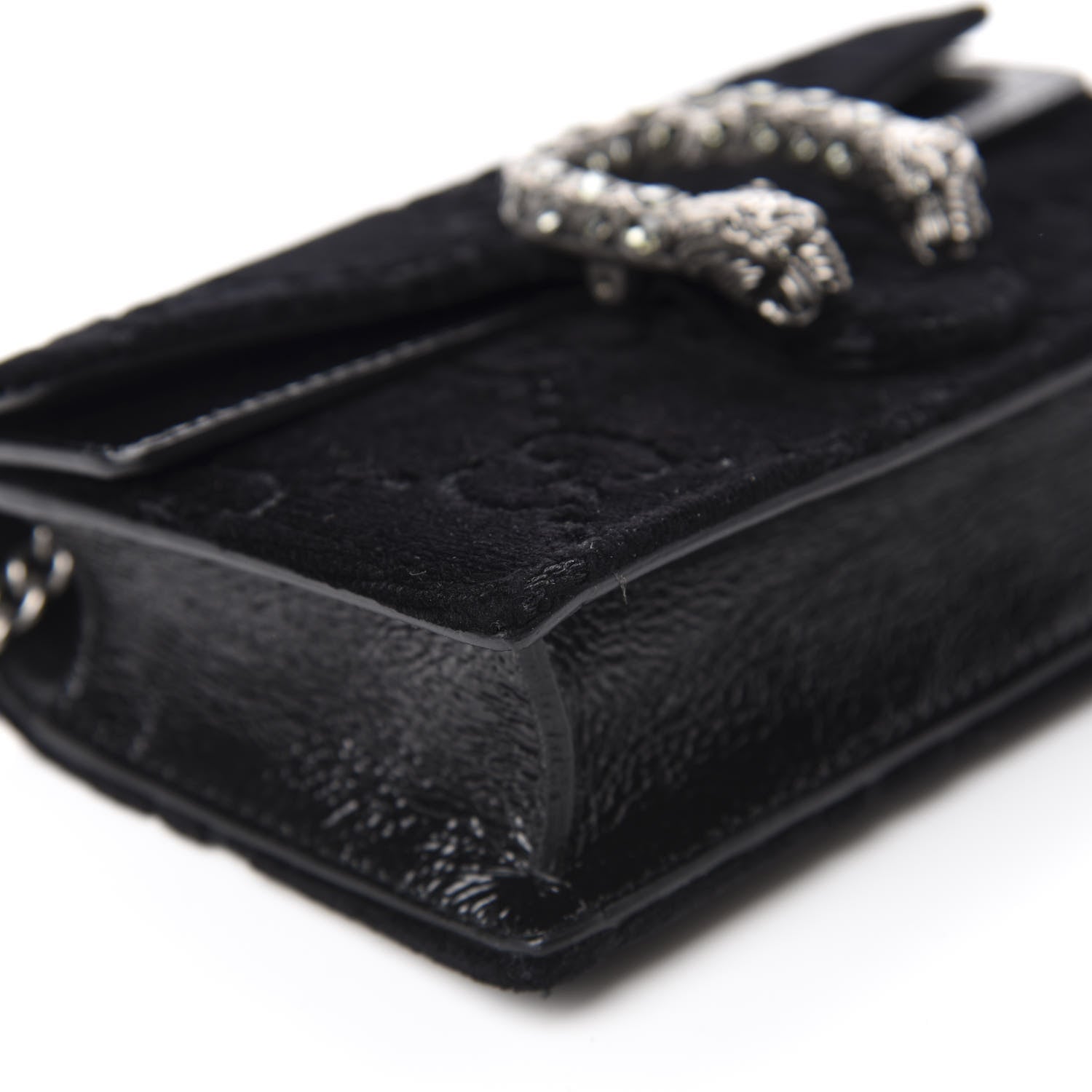 Gucci Velvet GG Monogram Super Mini Dionysus Shoulder Bag Black 6 of 9