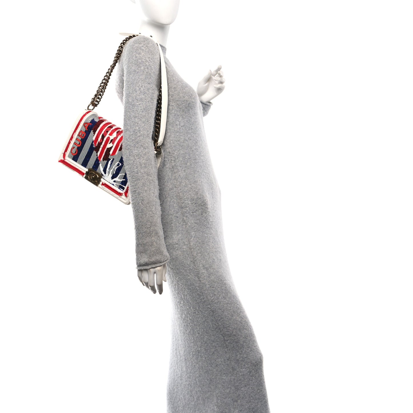 Sequin Canvas New Medium Cuba Boy Flap White Blue Red