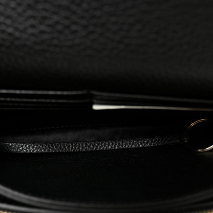 Valentino Garavani Pebbled Calfskin Rockstud Flap Wallet On Chain Black 5 of 11
