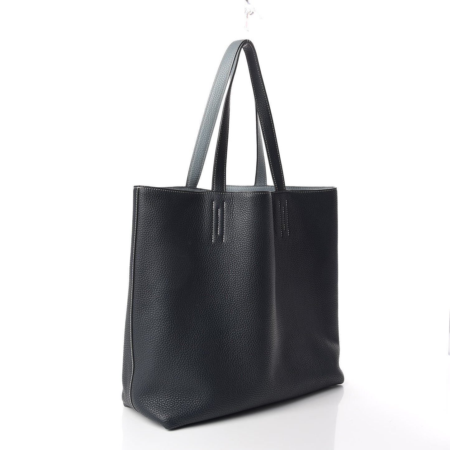 Taurillon Clemence Double Sens 36 Reversible Tote Bleu Lin Bleu Obscur