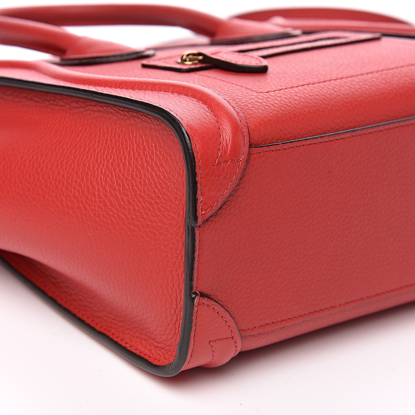 Drummed Calfskin Nano Luggage Coquelicot