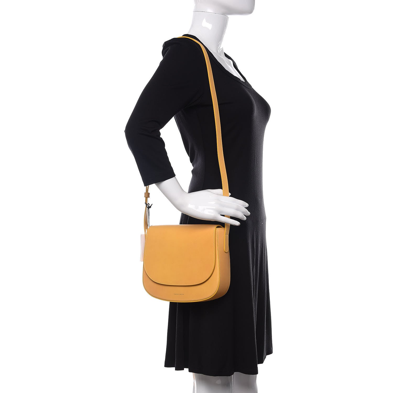 Mansur Gavriel Calfskin Flap Crossbody Bag Yellow 2 of 9