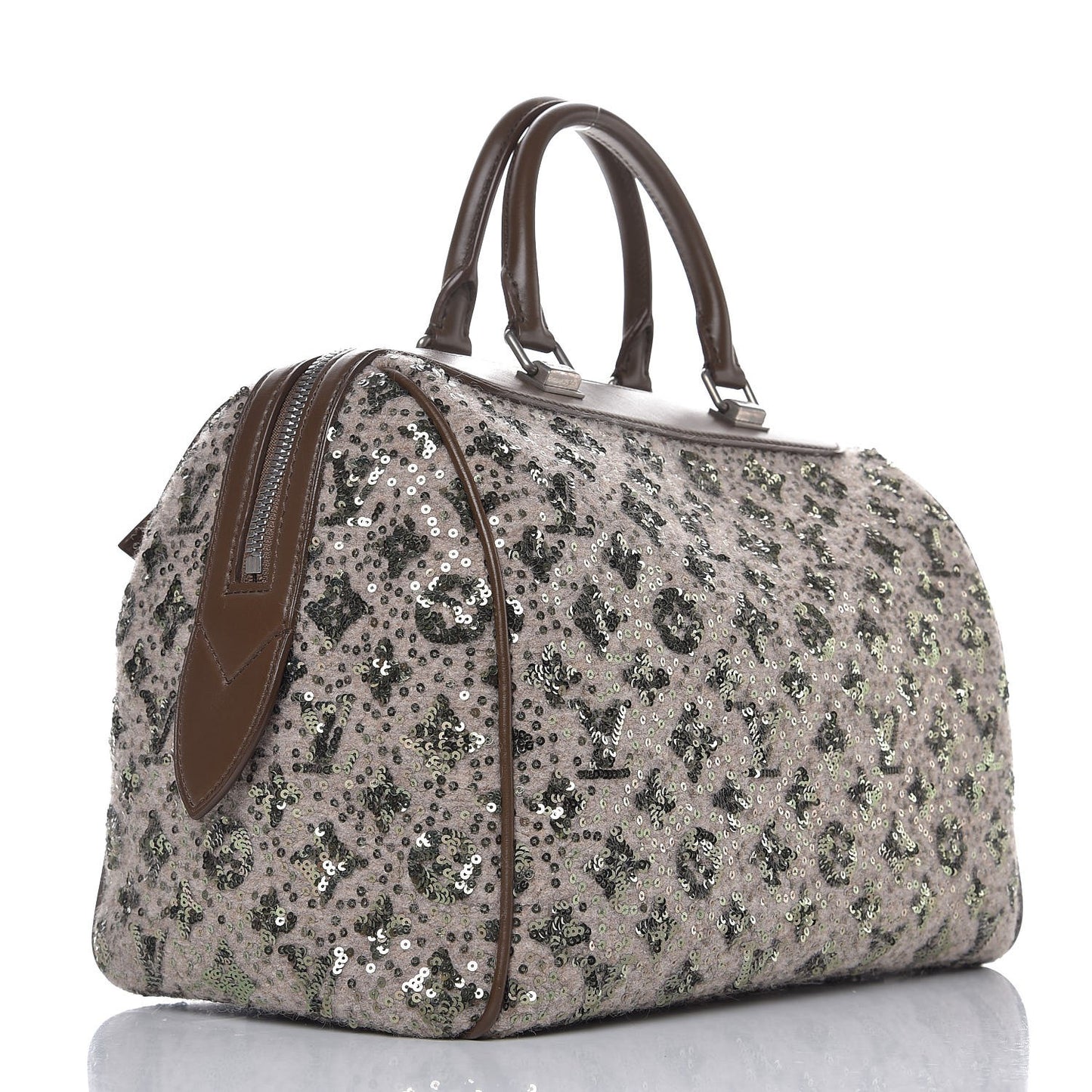Sequin Monogram Sunshine Express Speedy Kaki
