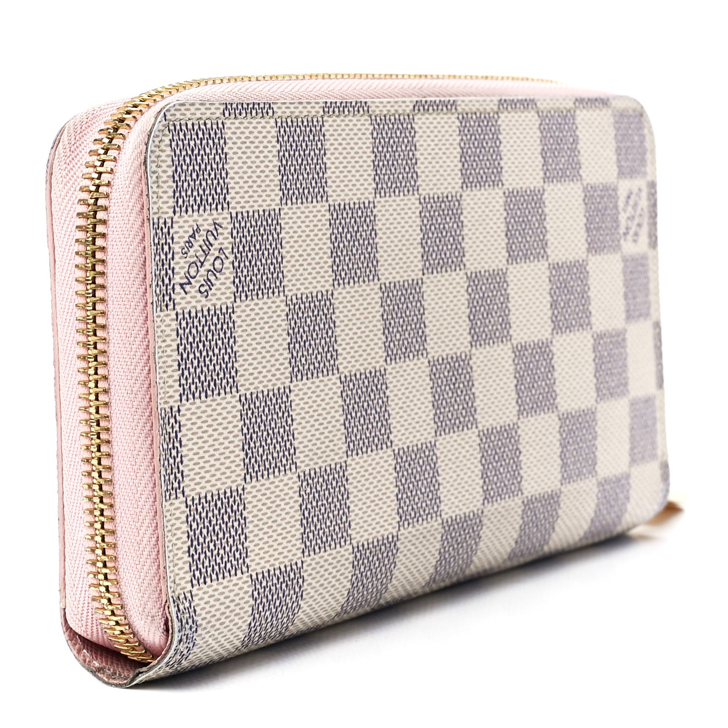 Damier Azur Zippy Wallet Rose Ballerine