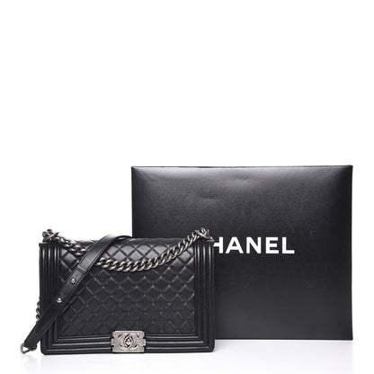 Chanel Lambskin Quilted New Medium Boy Flap Black 10 of 10