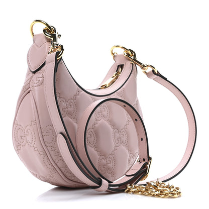 Gucci Calfskin GG Matelasse Mini Hobo Shoulder Bag Perfect Pink Natural 3 of 10
