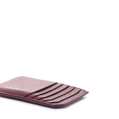Saint Laurent Grained Calfskin 5 Fragments Zip Pouch Card Holder Burgundy 7 of 9