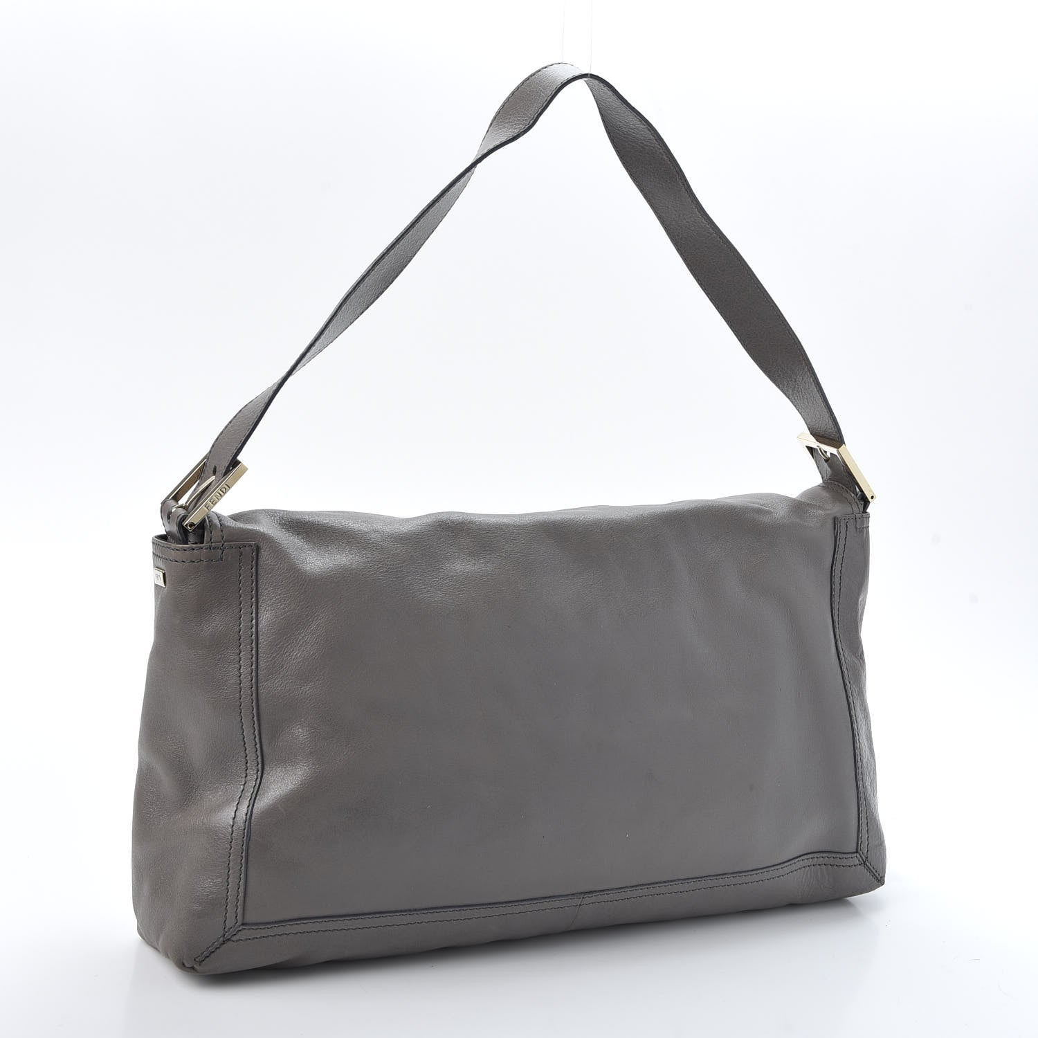 Fendi Vitello Acqua Large Convertible Baguette Grigio Scuro 2 of 14