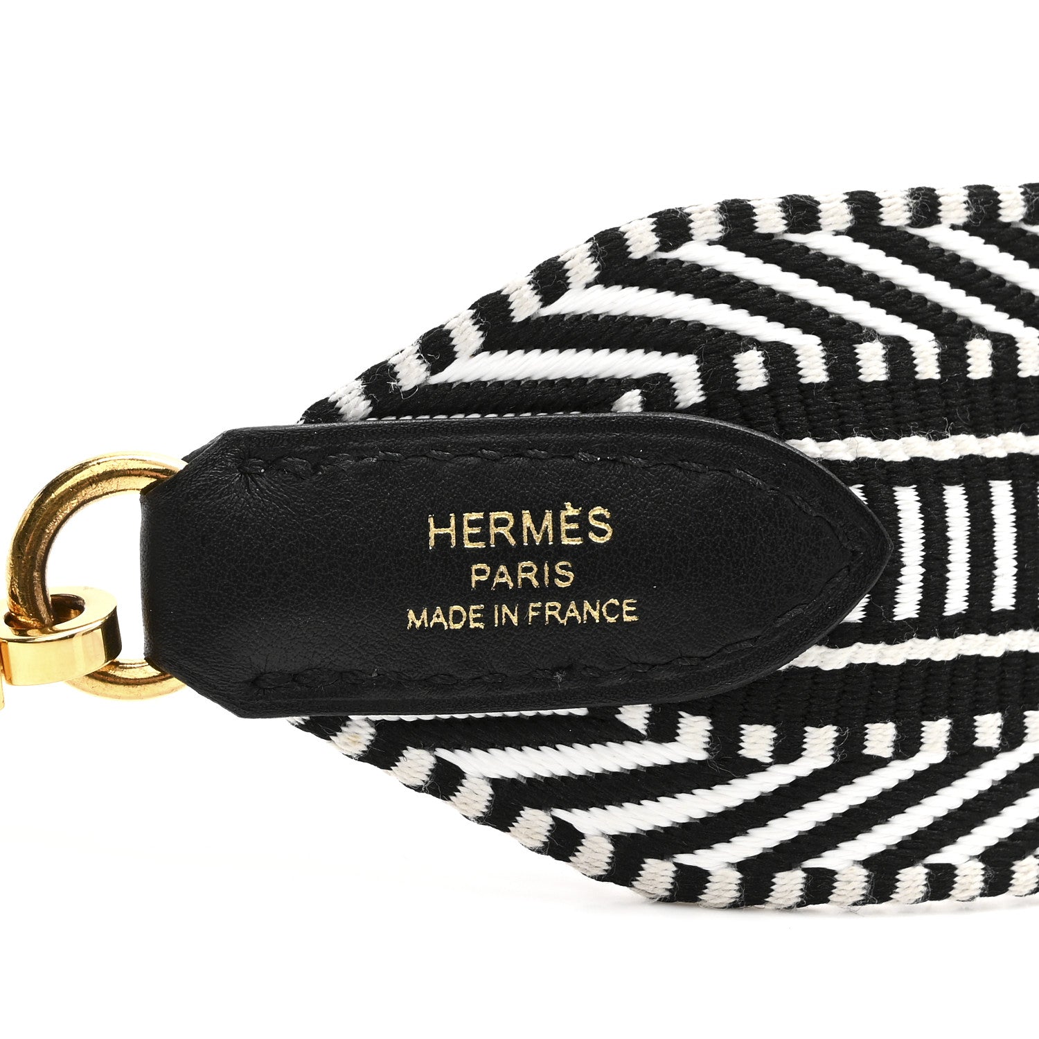 Hermes Toile Swift 50mm Sangle Cavale Shoulder Strap Black Ecru 4 of 5