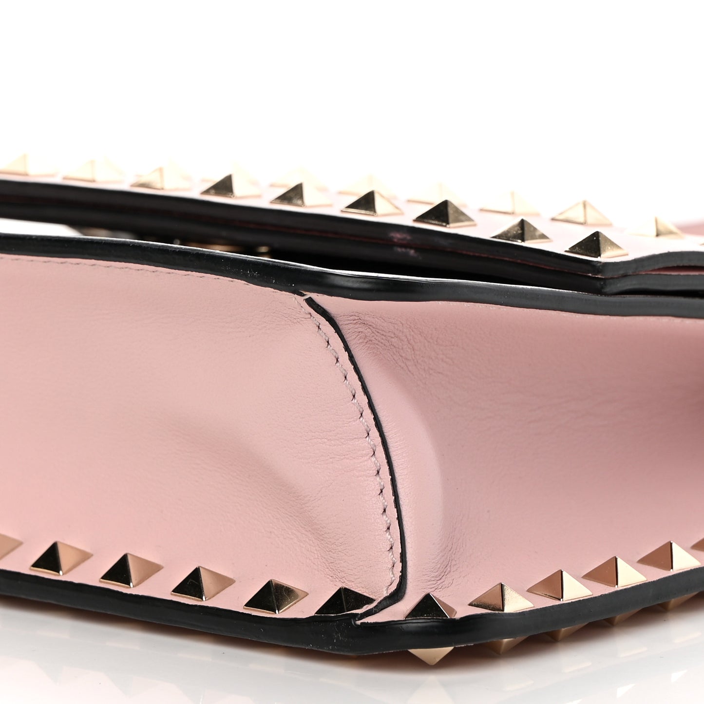 Vitello Rockstud Side Slip Crossbody Pink