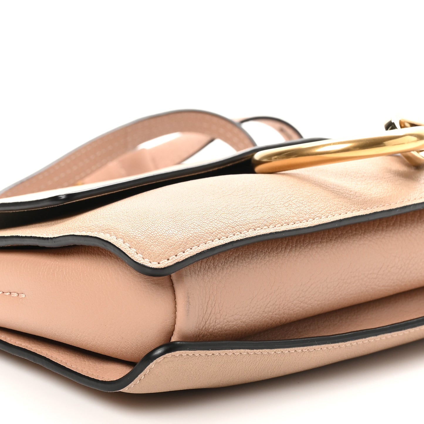 Goatskin Small Faye Shoulder Bag Biscotti Beige