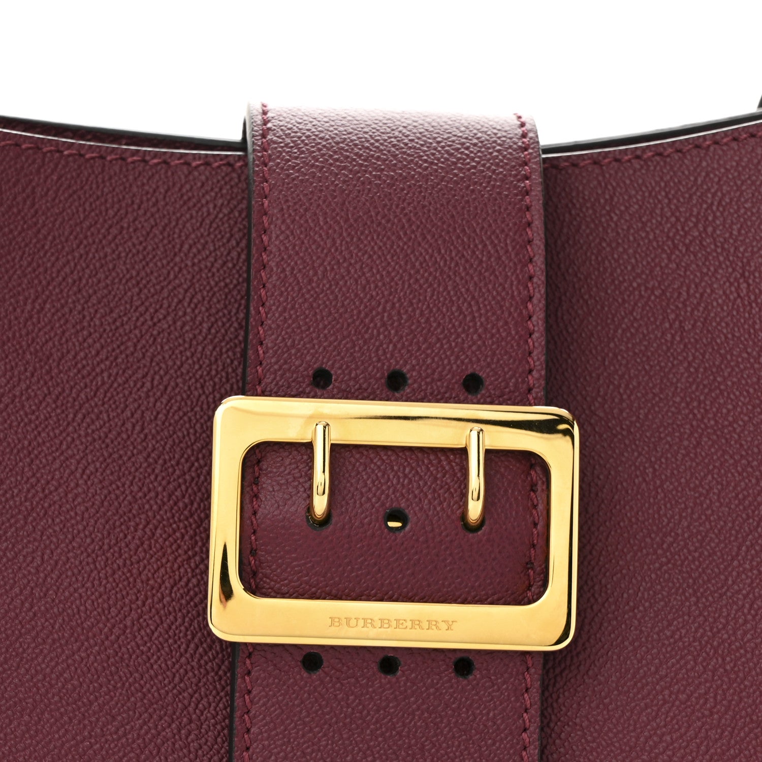 Burberry Soft Grain Medium Buckle Tote Dark Plum 7 of 11