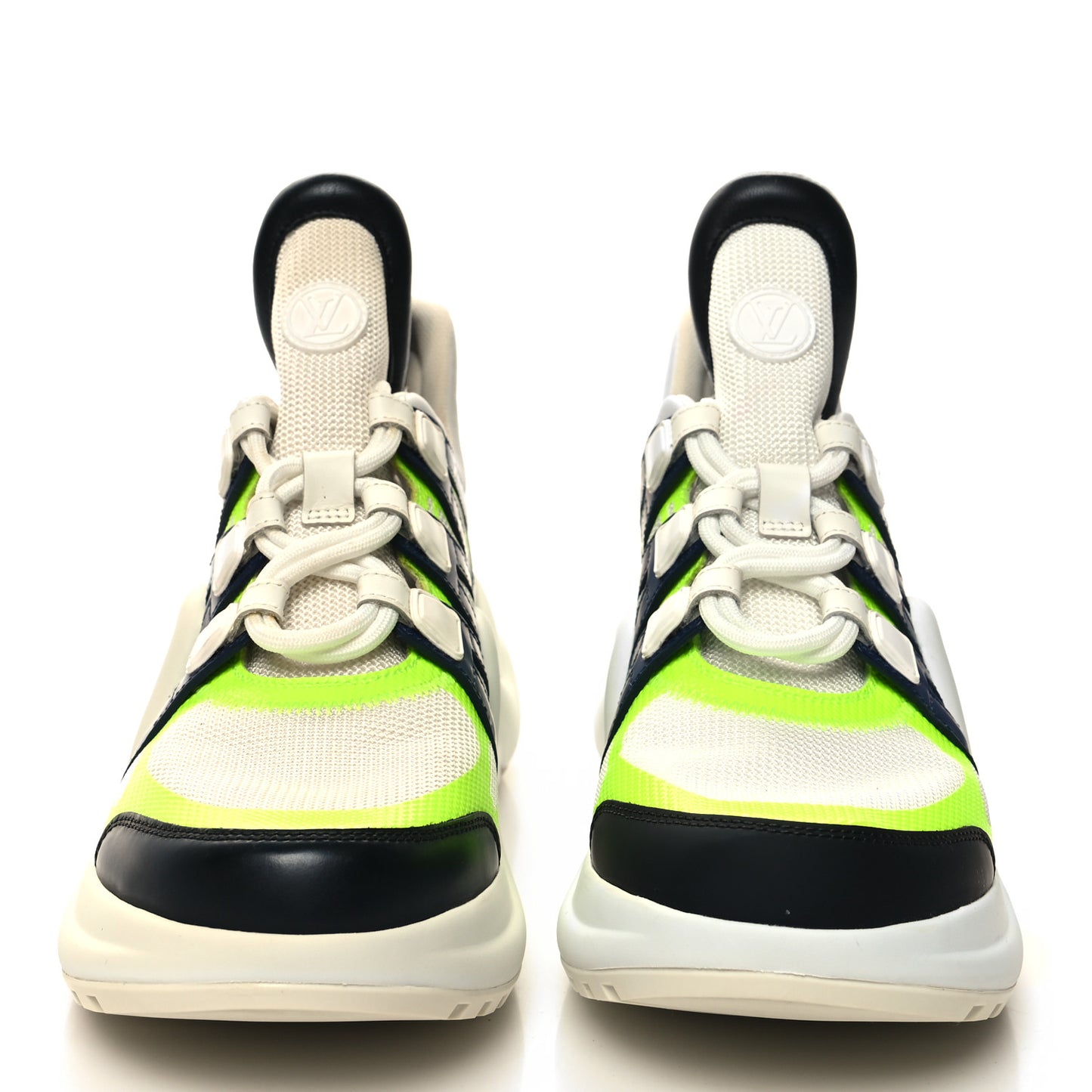 Flower Printed Calfskin Monogram LV Archlight Sneakers 38 Fluo Yellow