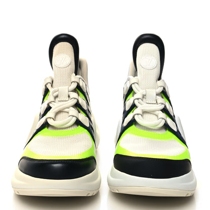Louis Vuitton Flower Printed Calfskin Monogram LV Archlight Sneakers 38 Fluo Yellow 2 of 11