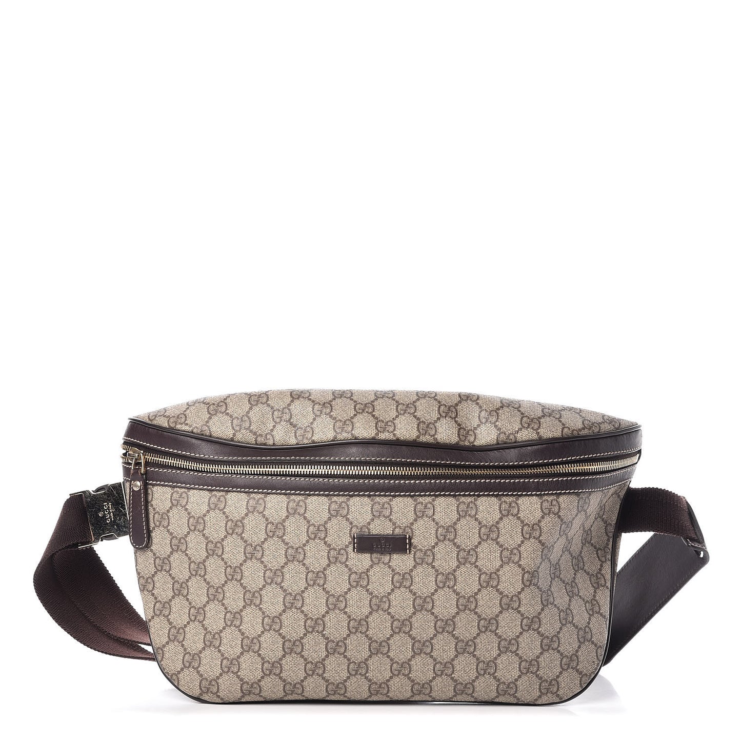 GG Supreme Monogram Belt Bag Dark Brown