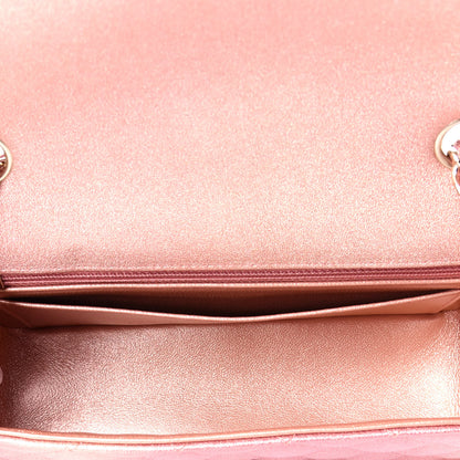 Chanel Metallic Lambskin Quilted Ombre Mini Rectangular Flap Pink 5 of 9