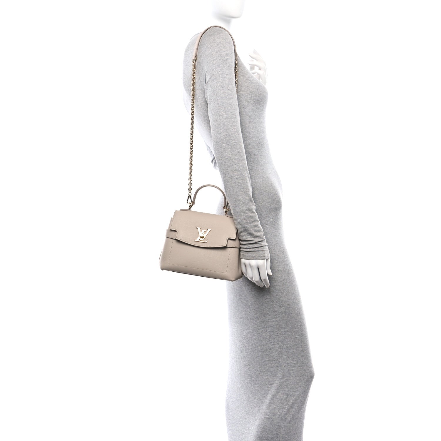 Louis Vuitton Soft Calfskin Mini Lockme Ever Greige 2 of 9