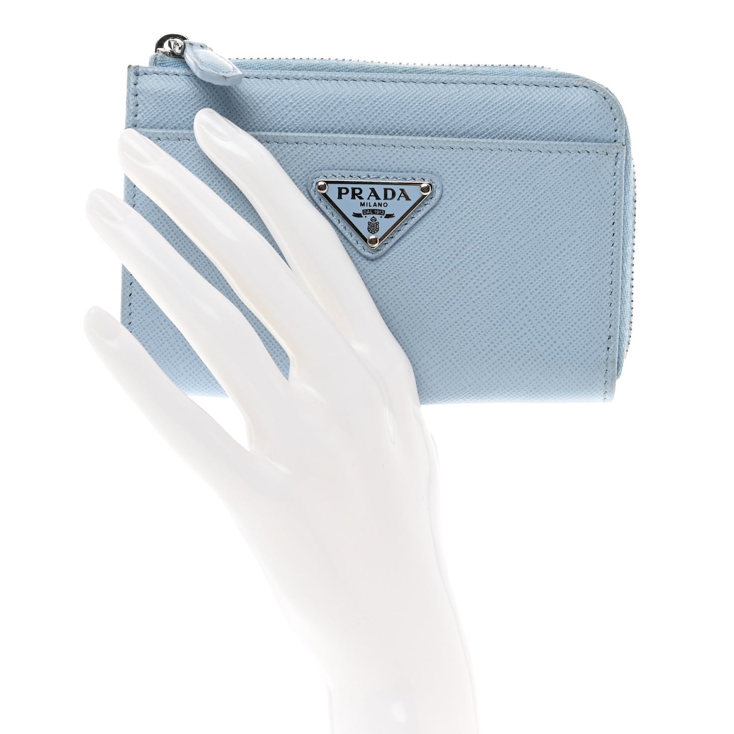 Saffiano Triangle Zip Around Keychain Astrale